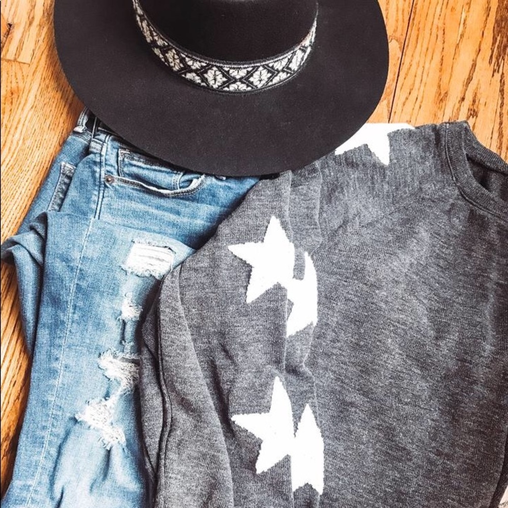 Grey and White Star Sweater